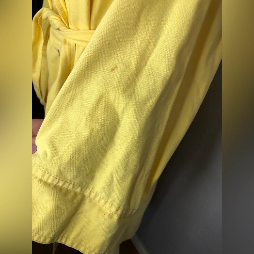 1980’s Michael Jackson brand belted wrap trench coat yellow medium - Picture 11 of 11
